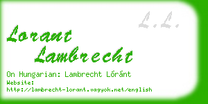 lorant lambrecht business card