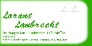 lorant lambrecht business card